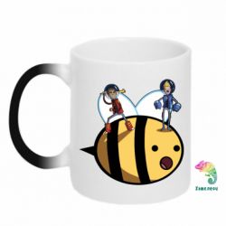 Чашка-хамелеон Brave bee-PrintSalon Чашка-хамелеон Brave bee
