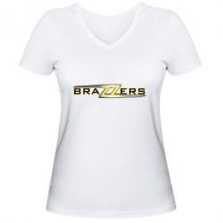 Женская футболка с V-образным вырезом Brazzers new - PrintSalon