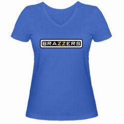 Женская футболка с V-образным вырезом Brazzers - PrintSalon