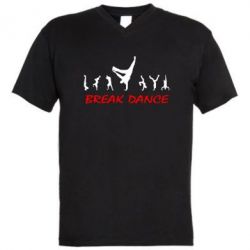 Чоловіча футболка з V-подібним вирізом Break Dance - PrintSalon