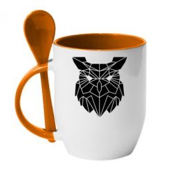 Чашка з ложкою Broken owl - PrintSalon