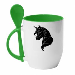 Чашка с ложкой Broken unicorn 1 - PrintSalon