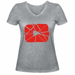 Женская футболка с V-образным вырезом Broken - PrintSalon