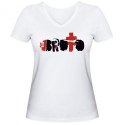 Женская футболка с V-образным вырезом Брутто Лого - PrintSalon