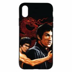 Чехол для iPhone X/Xs Брюс Ли рисунок