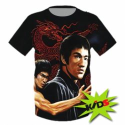 Детская 3D футболка Брюс Ли рисунок - PrintSalon