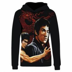Жіноче 3D худі Брюс Ли рисунок-PrintSalon Жіноче 3D худі Брюс Ли рисунок