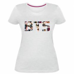 Женская премиум футболка BTS collage - PrintSalon