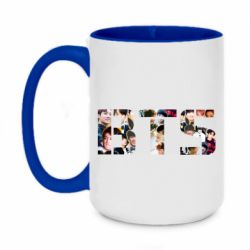 Чашка двухцветная 420ml BTS collage - PrintSalon