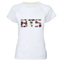 Женская футболка для спорта BTS collage - PrintSalon