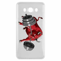Чехол для Samsung J7 2016 Bull with a barbell - PrintSalon