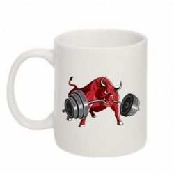 Чашка 320ml Bull with a barbell - PrintSalon