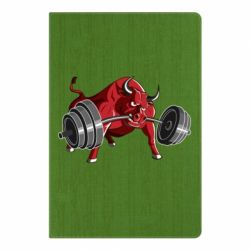 Блокнот с принто Bull with a barbell - PrintSalon