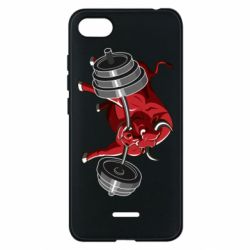 Чехол для Xiaomi Redmi 6A Bull with a barbell - PrintSalon