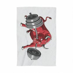 Полотенце с принтом Bull with a barbell - PrintSalon