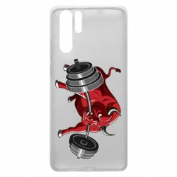 Чехол для Huawei P30 Pro Bull with a barbell - PrintSalon
