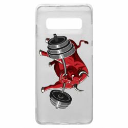 Чехол для Samsung S10+ Bull with a barbell - PrintSalon