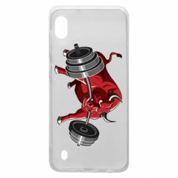 Чехол для Samsung A10 Bull with a barbell - PrintSalon