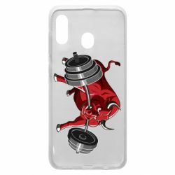 Чехол для Samsung A30 Bull with a barbell - PrintSalon