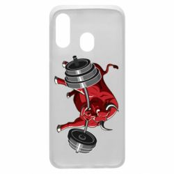 Чехол для Samsung A40 Bull with a barbell - PrintSalon