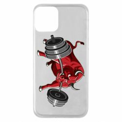 Чехол для iPhone 11 Bull with a barbell - PrintSalon