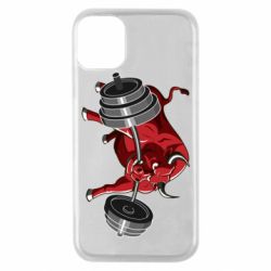 Чехол для iPhone 11 Pro Bull with a barbell - PrintSalon