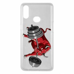 Чехол для Samsung A10s Bull with a barbell - PrintSalon