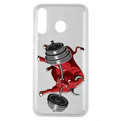 Чехол для Samsung M30 Bull with a barbell - PrintSalon