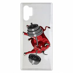 Чехол для Samsung Note 10 Plus Bull with a barbell - PrintSalon