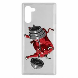 Чехол для Samsung Note 10 Bull with a barbell - PrintSalon