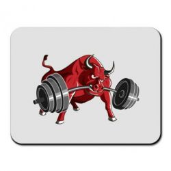 Коврик для мыши Bull with a barbell - PrintSalon
