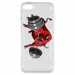 Чехол для iPhone5/5S/SE Bull with a barbell - PrintSalon
