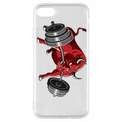 Чехол для iPhone SE 2020 Bull with a barbell - PrintSalon