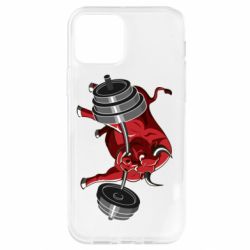 Чехол для iPhone 12 Pro Bull with a barbell - PrintSalon