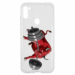 Чехол для Samsung A11/M11 Bull with a barbell - PrintSalon