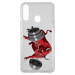 Чехол для Samsung A20s Bull with a barbell - PrintSalon