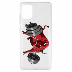 Чехол для Samsung A51 Bull with a barbell - PrintSalon