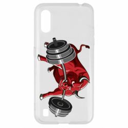 Чехол для Samsung A01/M01 Bull with a barbell - PrintSalon