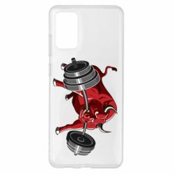 Чехол для Samsung S20+ Bull with a barbell - PrintSalon