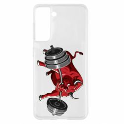 Чехол для Samsung S21 Bull with a barbell - PrintSalon
