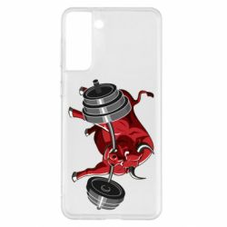 Чехол для Samsung S21+ Bull with a barbell - PrintSalon