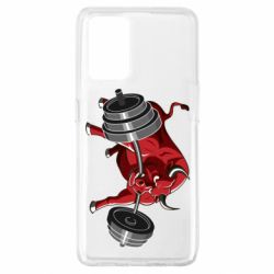 Чехол для Oppo A74 4G Bull with a barbell - PrintSalon