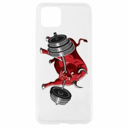 Чехол для Oppo A92s Bull with a barbell - PrintSalon