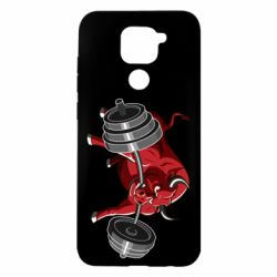 Чехол для Xiaomi Redmi Note 9/Redmi 10X Bull with a barbell - PrintSalon