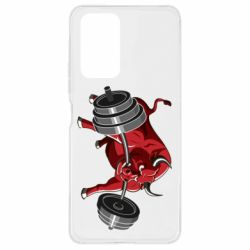 Чехол для Xiaomi Redmi Note 10 Pro Bull with a barbell - PrintSalon