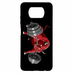 Чехол для Xiaomi Poco X3 Bull with a barbell - PrintSalon