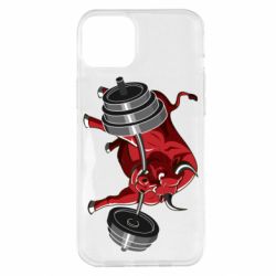 Чехол для iPhone 14 Plus Bull with a barbell - PrintSalon
