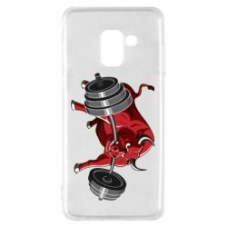 Чехол для Samsung A8 2018 Bull with a barbell - PrintSalon