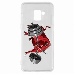 Чехол для Samsung A8+ 2018 Bull with a barbell - PrintSalon