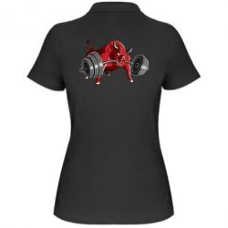 Женское поло Bull with a barbell - PrintSalon